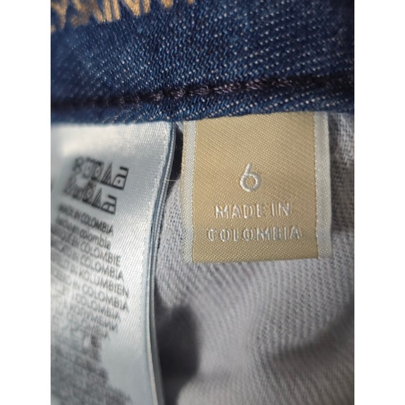 MICHAEL KORS Izzy Skinny Jeans Blue Denim Frayed Hem Women Size 6 - Picture 10 of 11